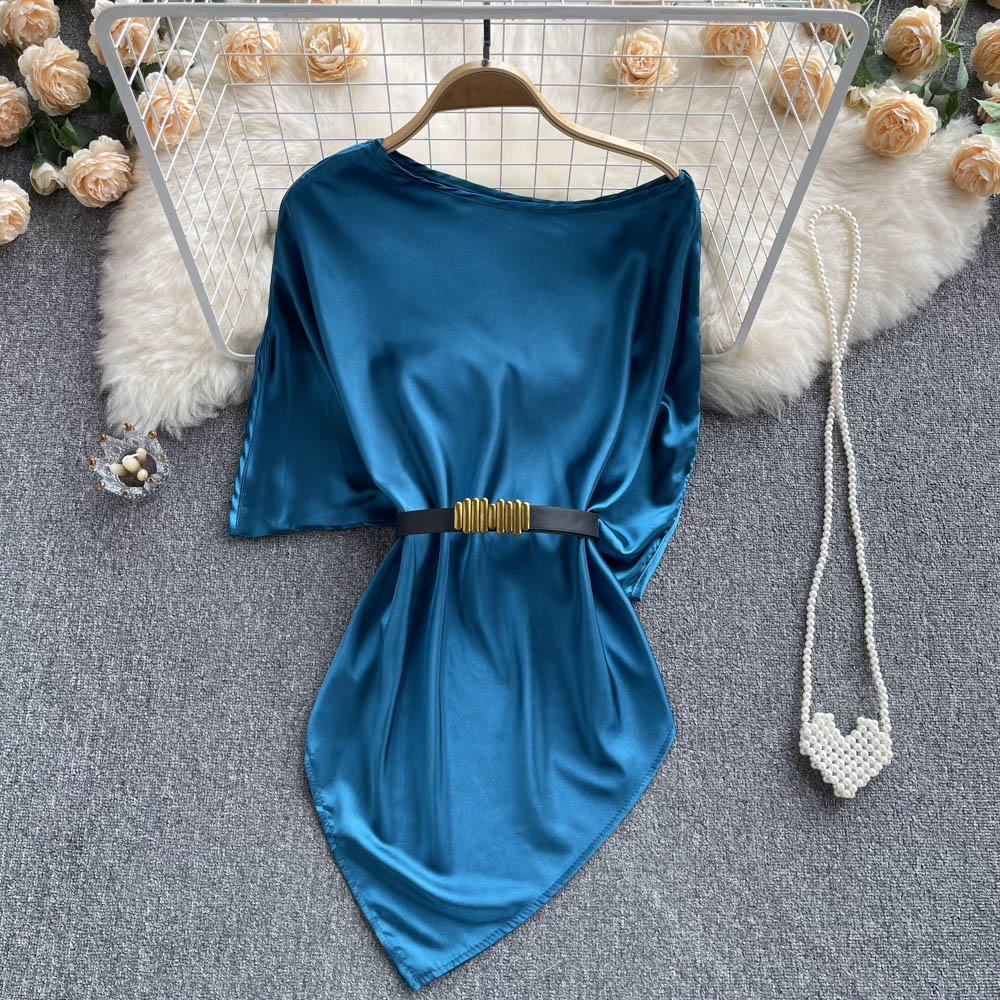 Elegant Satin Solid Color Top