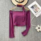 Vintage Off-shoulder Padded Short Top
