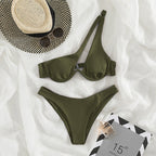 One-shoulder Split Bikini