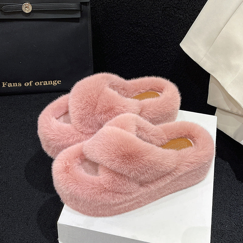 Fairy Thick-bottom Heightened Plush Slippers