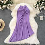 Solid Color Hip-wrapping Fishtail Skirt