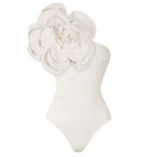 Black&White Striped One-piece Swimwear&Skirt 2Pcs