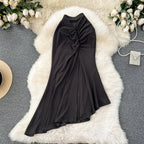 Solid Color Hip-wrapping Fishtail Skirt
