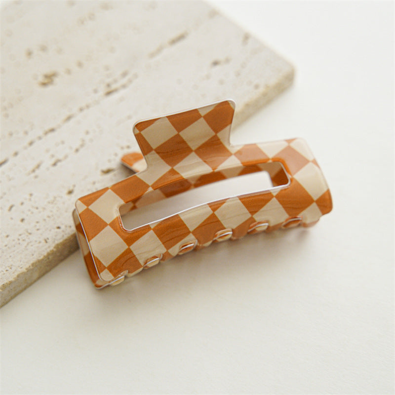 Colorful Checkerboard Hair Claws