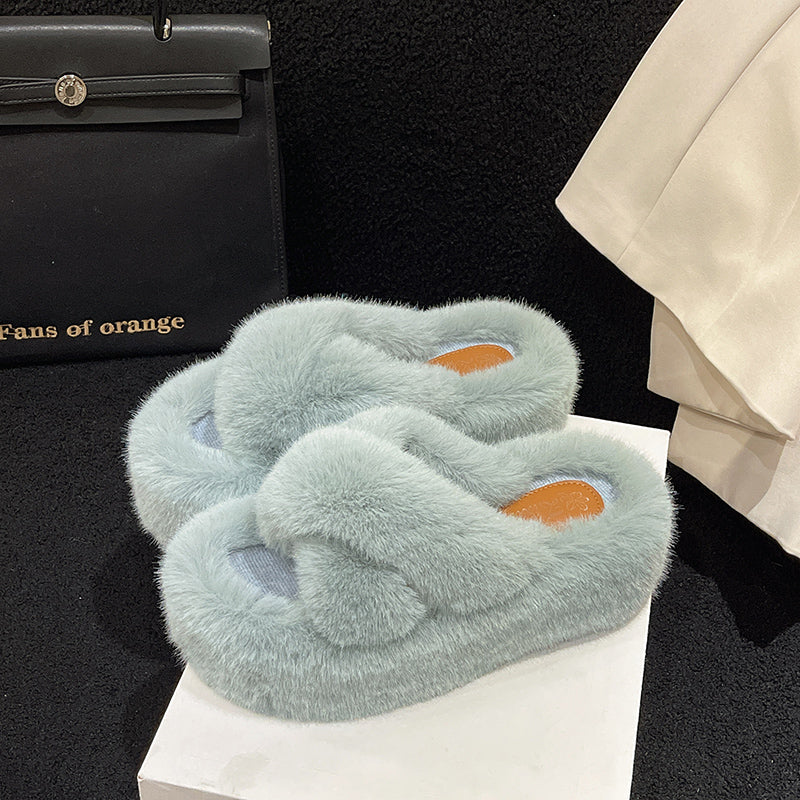 Fairy Thick-bottom Heightened Plush Slippers