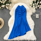 Solid Color Hip-wrapping Fishtail Skirt