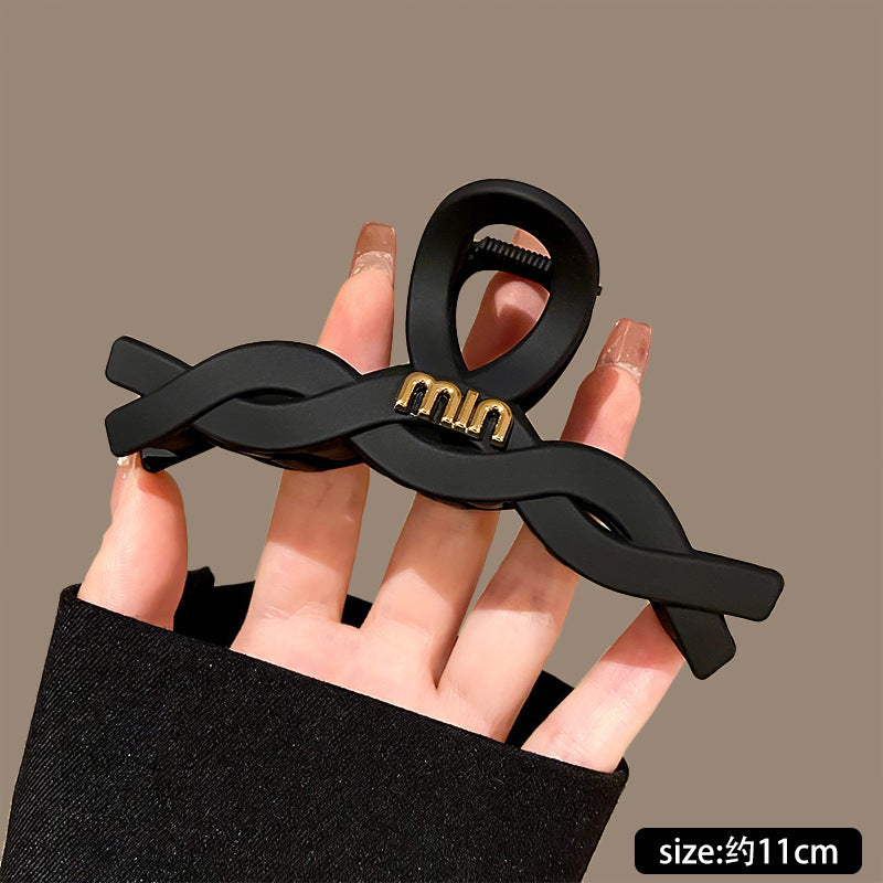 Beaded Frosted Black Hair Claws