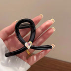 Beaded Frosted Black Hair Claws