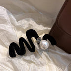Beaded Black Velvet Hair Claw