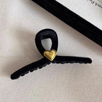 Beaded Black Velvet Hair Claw