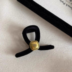 Beaded Black Velvet Hair Claw