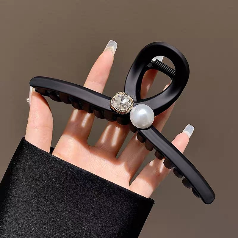 Beaded Frosted Black Hair Claws