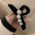 Beaded Black Velvet Hair Claw