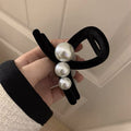 Beaded Black Velvet Hair Claw