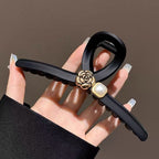 Beaded Frosted Black Hair Claws