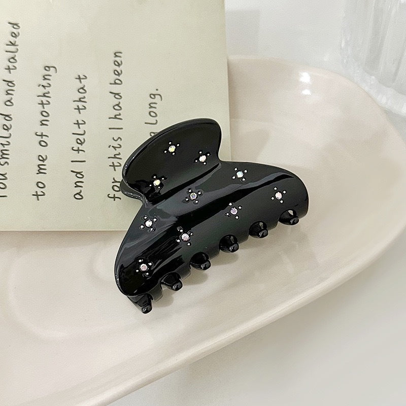 Beaded Frosted Black Hair Claws