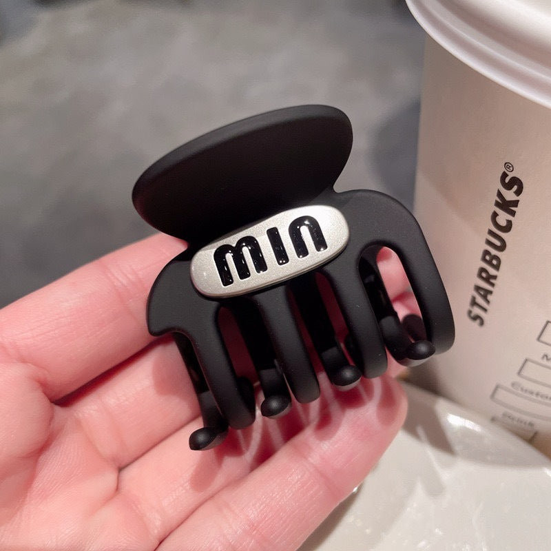 Beaded Frosted Black Hair Claws