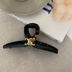 Beaded Frosted Black Hair Claws