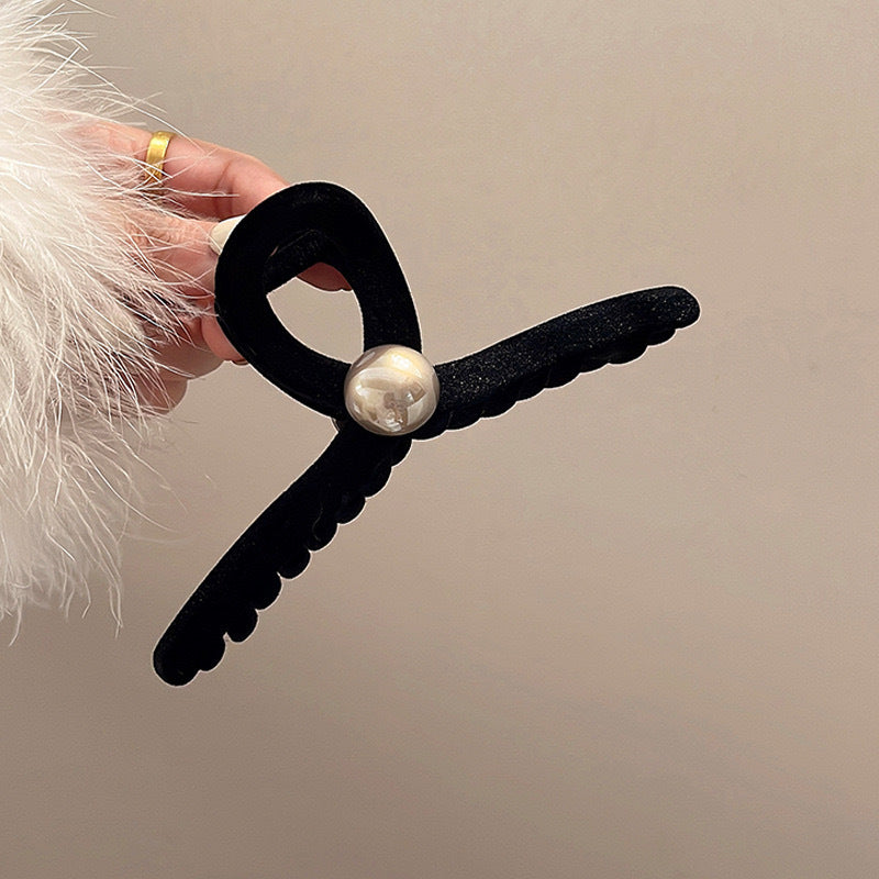 Beaded Frosted Black Hair Claws