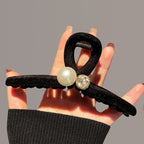 Beaded Frosted Black Hair Claws