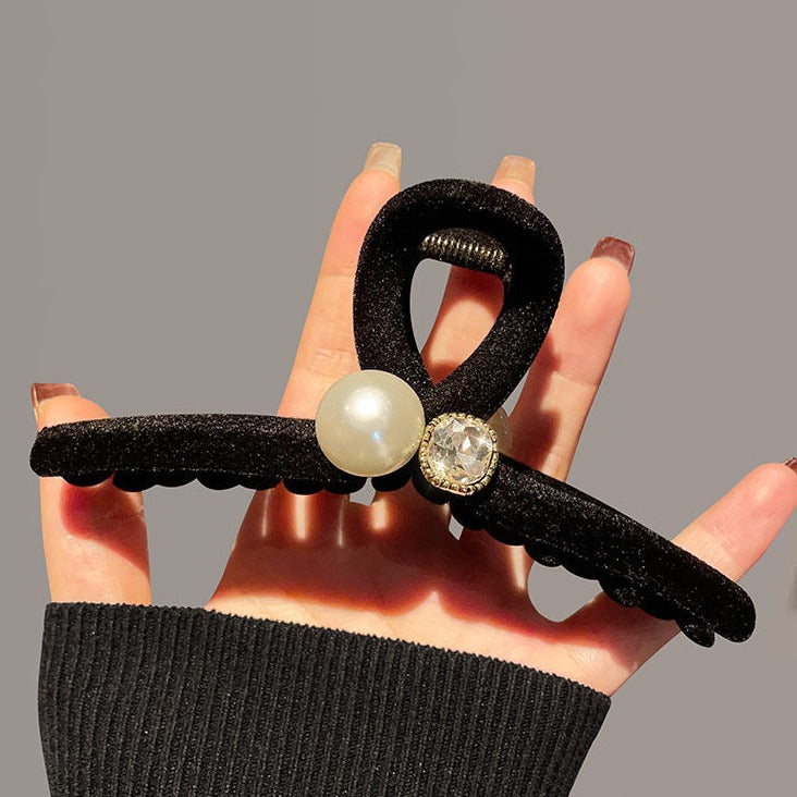 Beaded Frosted Black Hair Claws