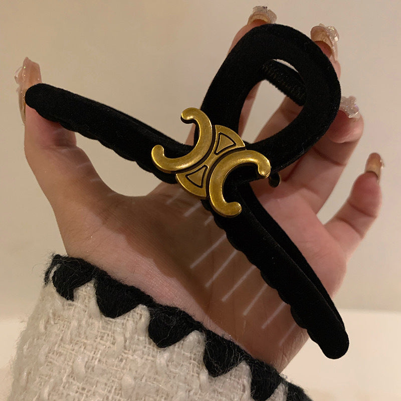 Beaded Frosted Black Hair Claws