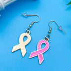 Breast Cancer Awareness Ribbon Alloy Hook Earrings