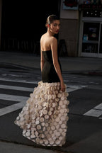 Circular Mesh Patchwork Bustier Dress