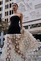 Circular Mesh Patchwork Bustier Dress