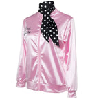 Satin Vintage "Pink Ladies" Grease Movie Women's Cosplay Costume  Jacket to 3X Plus Size
