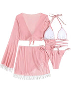 Four Piece Tassel Bikini Set