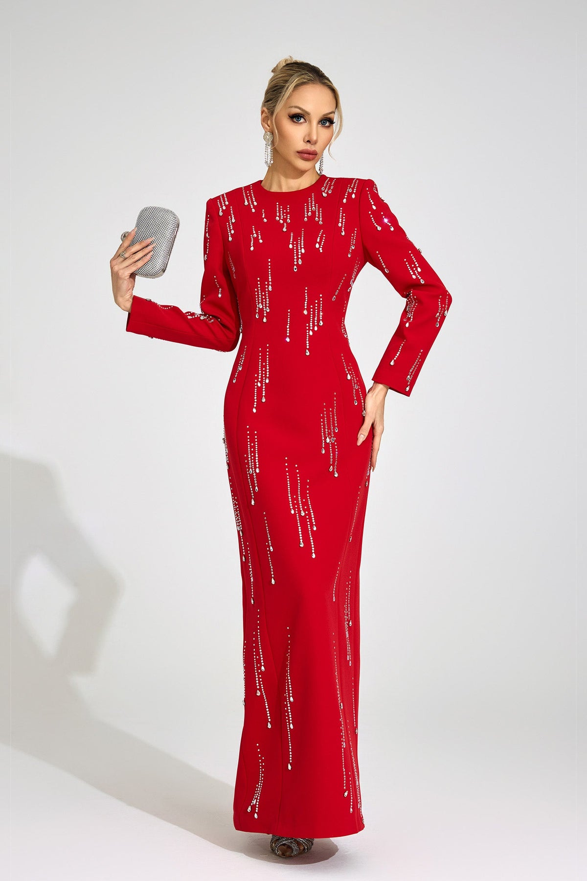 Orlithen Red Diamond Maxi Dress