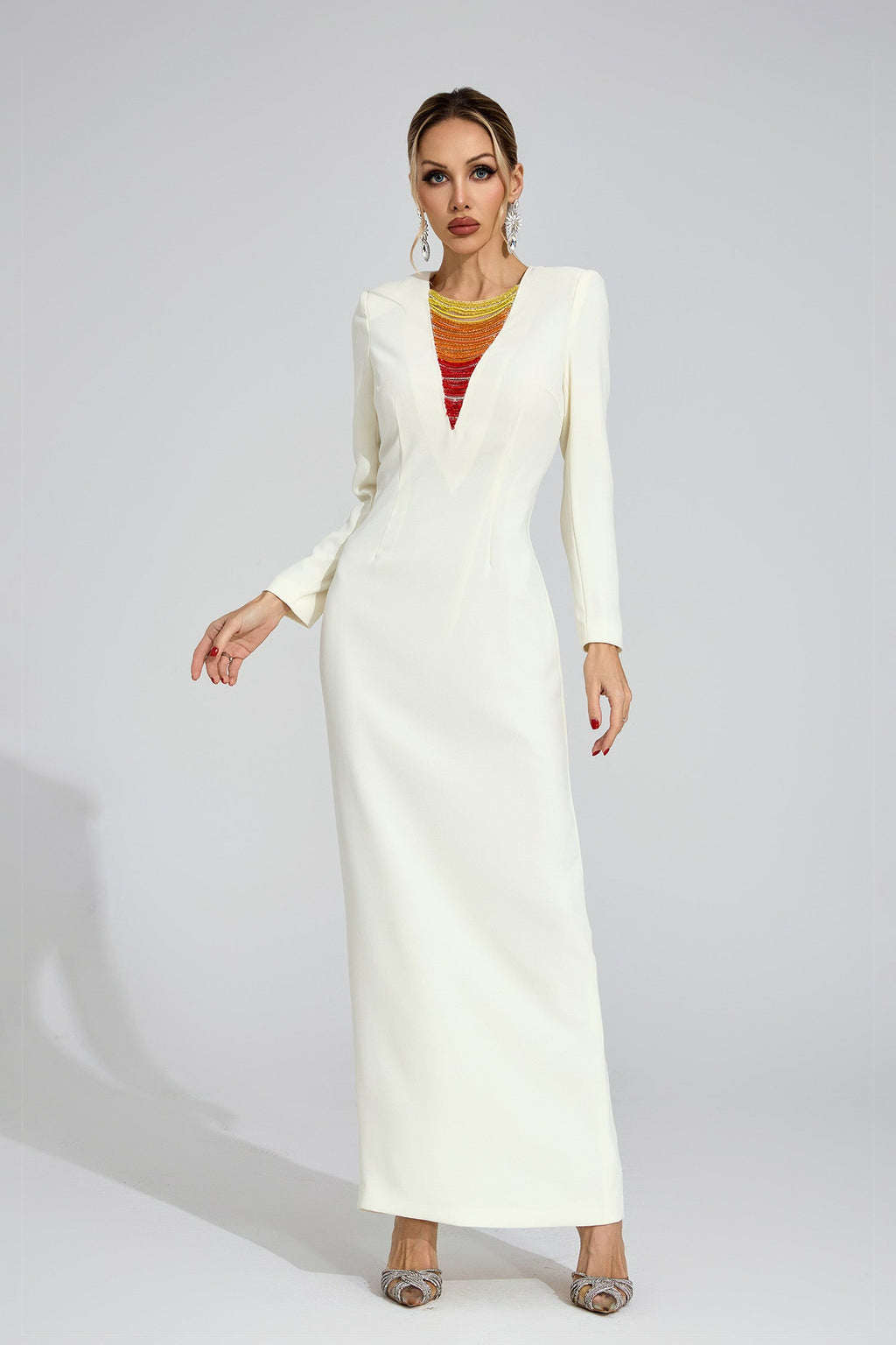 Zorveth Ivory Diamond Maxi Dress