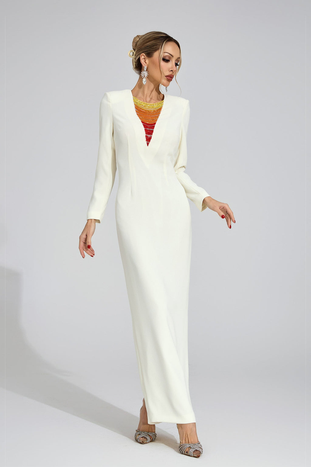 Zorveth Ivory Diamond Maxi Dress