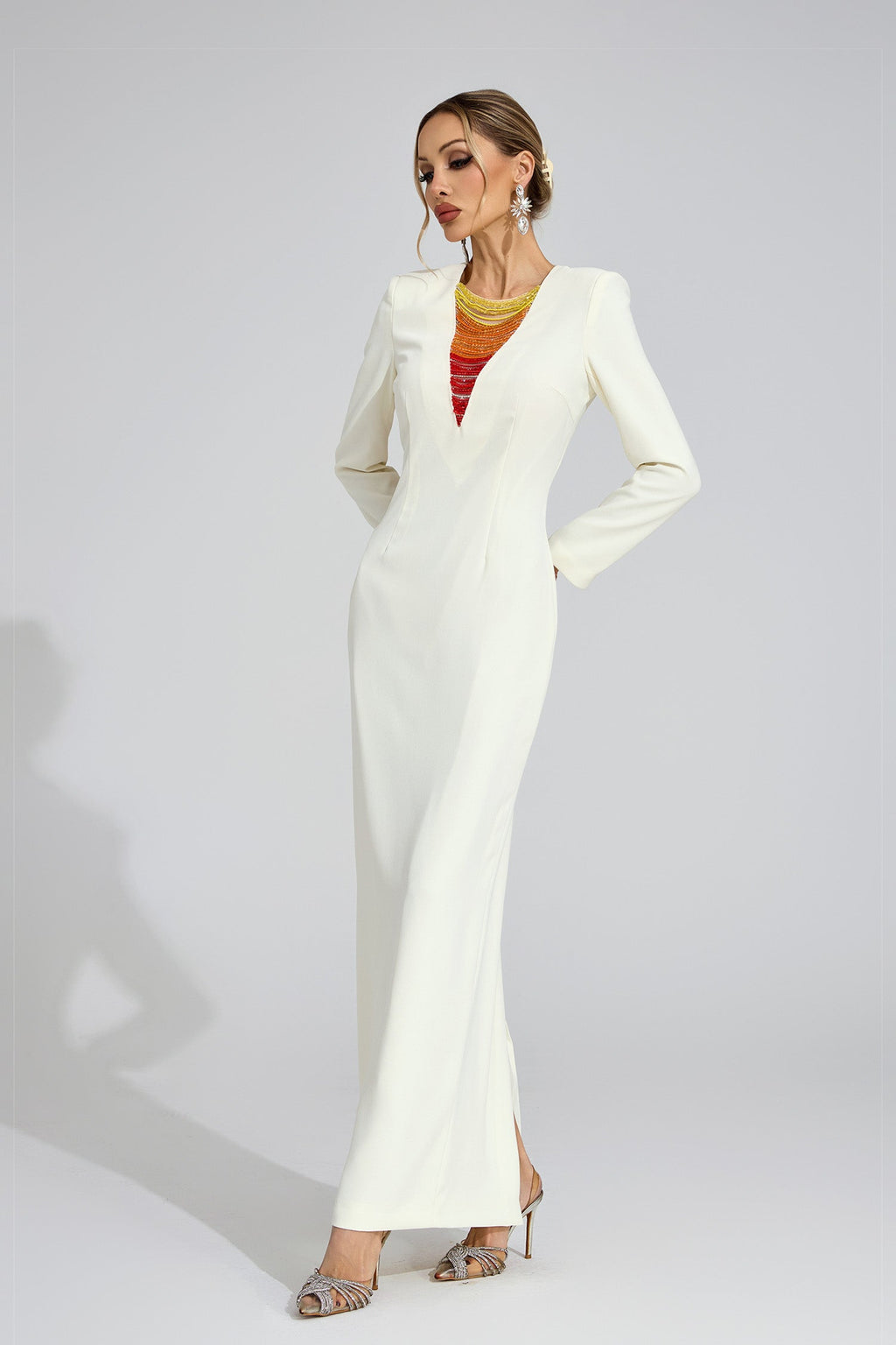 Zorveth Ivory Diamond Maxi Dress