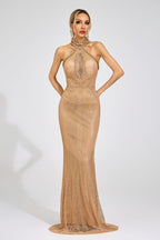 Haveron Apricot Mermaid Maxi Dress