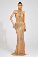 Haveron Apricot Mermaid Maxi Dress