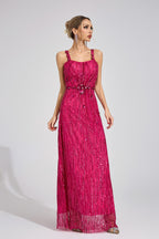 Morthael Pink Sequin Maxi Dress