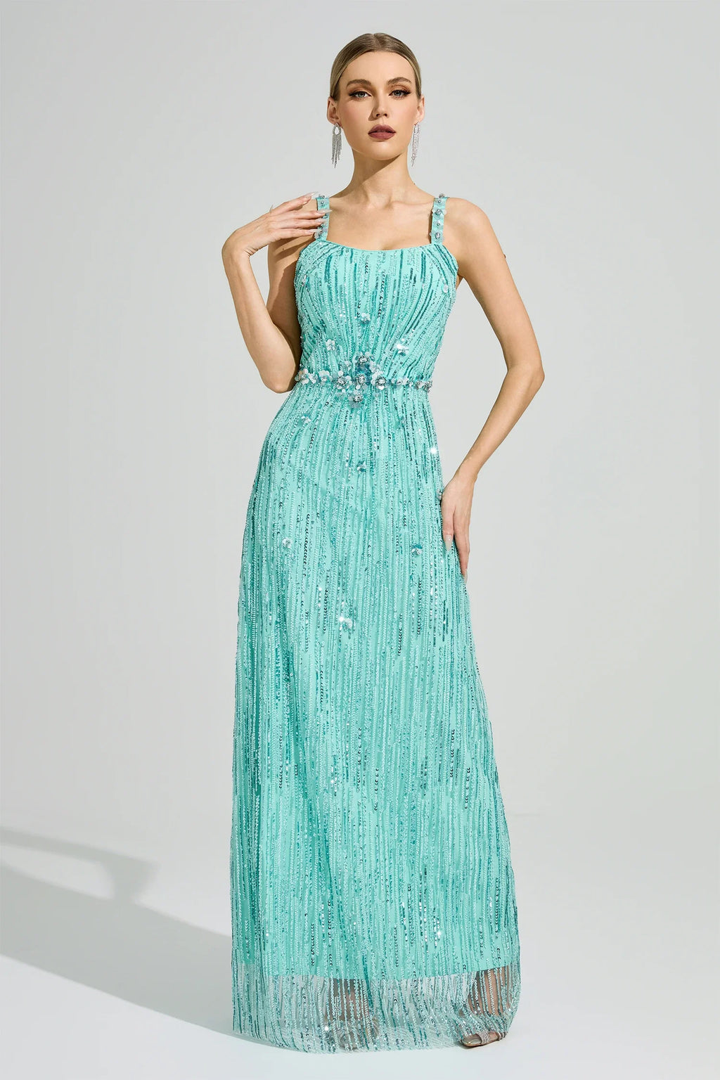 Morthael Green Sequin Maxi Dress