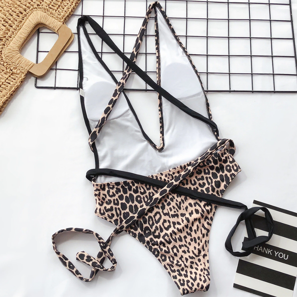 Deep V One Piece Swimsuit