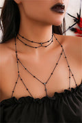 Rhinestone Metal Chest Chain
