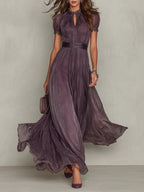 Ashley | Vintage Elegant Chiffon Maxi Dress