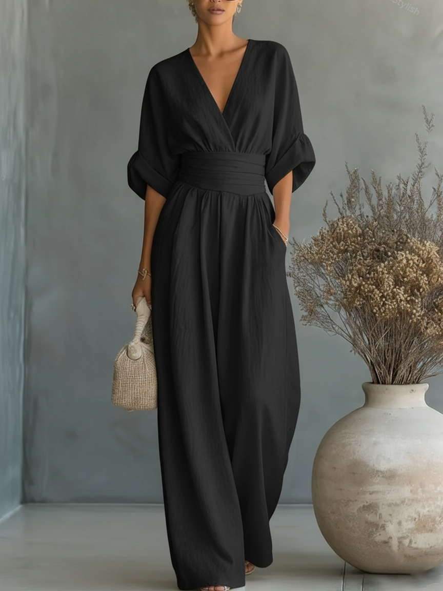 Alessia | Elegant Jumpsuit with V-Neck and High Waist