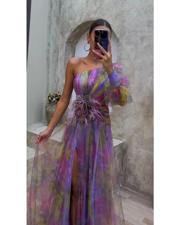 Aisha | Asymmetric One-Sleeve Dress