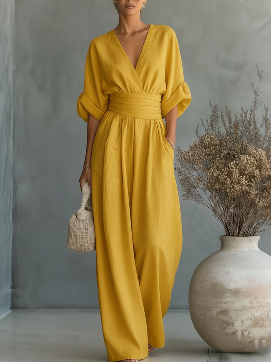 Alessia | Elegant Jumpsuit with V-Neck and High Waist