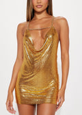 Joryxen Chainmail Mini Dress In Gold
