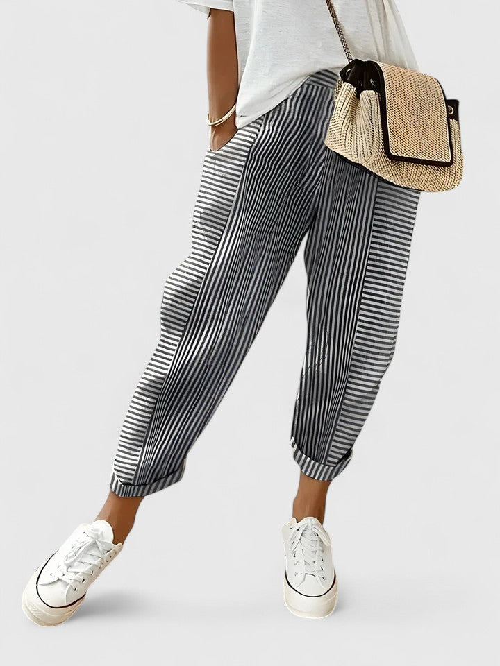 Aisha | Elastic-Waist Draped Pants