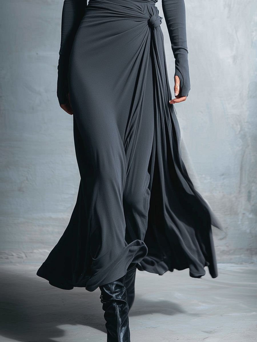 Alba - Long dress with side knot
