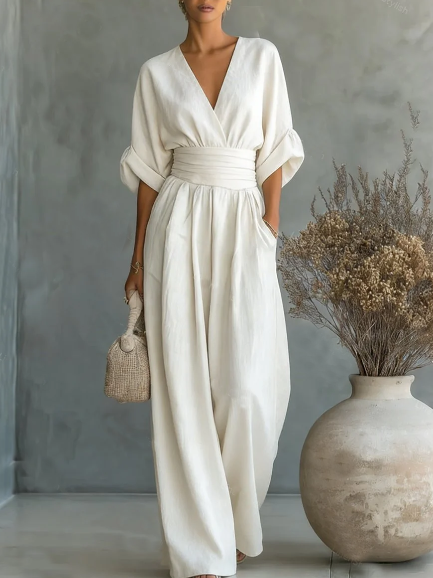 Alessia | Elegant Jumpsuit with V-Neck and High Waist
