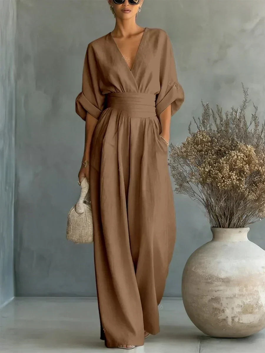 Alessia | Elegant Jumpsuit with V-Neck and High Waist